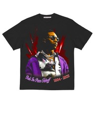 Sponsor Men’s Hiphop Migos Takeoff RIP T Shirt in Black