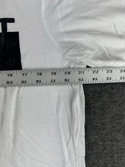 Helmut Lang Mens T Shirt Large White Censor Logo Made in USA Crewneck Stretch
