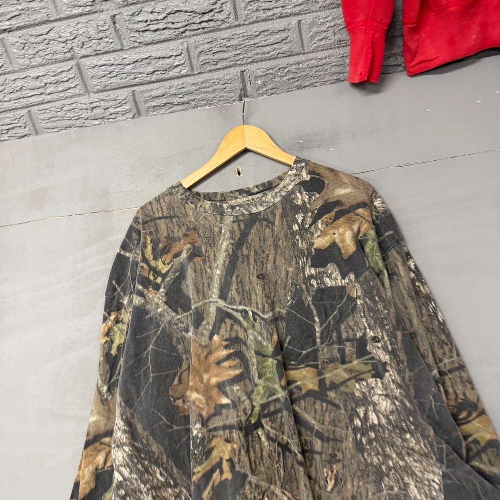 Cabelas Mens 3XL Camo Long Sleeve Pocket T-Shirt Brown Green Hunting Outdoor