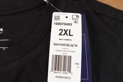 Reebok Mens 2XL Black White Identity Big Stacked Logo Short Sleeve T-Shirt NWT