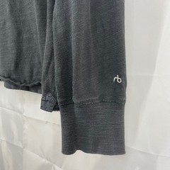 Rag & Bone Size Large Henley Shirt Gray Long Sleeve Cotton Slub Raglan Mens