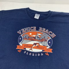 Vintage Venice Beach Florida T Shirt Adult XL Blue Classic Resort Travel Tourist