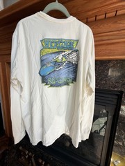 Rip Curl White Long Sleeve T Shirt Size XL Heritage Surf Shop Double Graphics