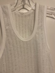Unbranded Men’s Sheer Mesh Tank Top White Small Slim Fit Spandex blend NWOT