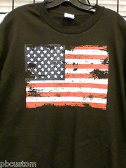 American US Flag-T-SHIRT-Distressed- Patriot Black T-shirt