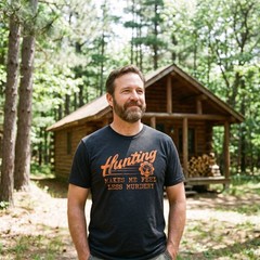 Mens Hunting Makes Me Feel Less Murdery T Shirt Funny Sarcastic Hunter Graphic