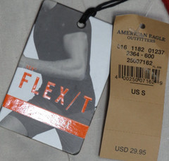 AMERICAN EAGLE MEN S RED LS TEE ACTIVE FLEX STRETCH USA FELT LOGO AEO NEW NWT