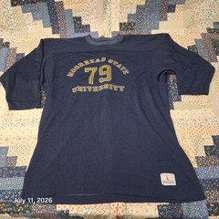 Vintage Champion Moorhead State University Jersey Size Large Navy Blue 70s 80s