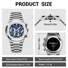 Men’s Fashion Watch Stainless Steel Business Quartz Watches Luxury Waterproof…
