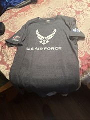 Air Force Shirt Mens Large Blue White US Military Logo Basic Graphic Tee