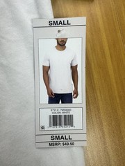 Lucky Brand Crewneck Ribbed Collar Side Slip Hem Short Sleeve White Tee Small