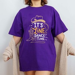 It’s Line Dance Time Country Western Boots Men Women T-Shirt