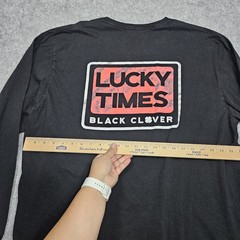 Black Clover Shirt Men XXL Black Long Sleeve *see Pics (small Holes)