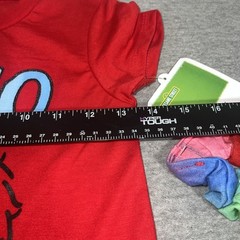 Sesame Street Elmo Shirt Tulle Skirt and Scrunchie 3 Piece Outfit Girls Sz 6/6X