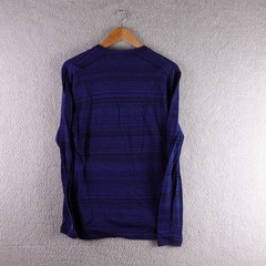 Smartwool Mens Blue Space Dye 100% Merino Wool Long Sleeve Base Layer Top L