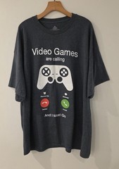 Video Games T-Shirt Video Games Are Calling And I Must Go T-Shirt Gray Mens 3XL