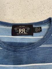 RRL Double RL Ralph Lauren Striped Indigo Blue T-Shirt Men’s Medium Cotton USA