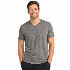 Apt 9 Tee Mens Large Premier Flex Gray Heathered Slim Fit V-Neck Sleep Shirt