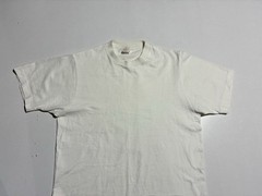 Vintage 1960s White Blank T Shirt JCPenney Single Stitch Medium Tall