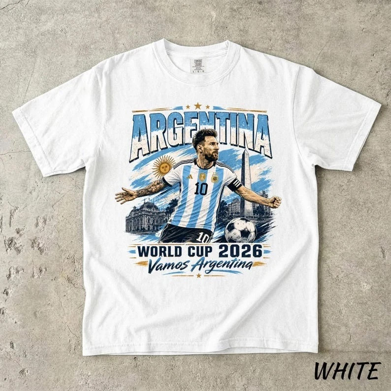 Argentina Soccer Shirt No 10 Football Fan Tee Vamos Argentina Graphic T-Shirt