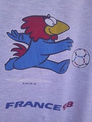 Vintage France 98 World Cup T Shirt Footix Mascot Coupe Du Monde Tee Gray AS IS