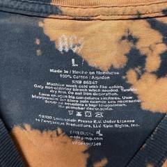 AC/DC Highway To Hell T-Shirt Mens Sz L Black Orange Tie Dye Band Tee 100%Cotton