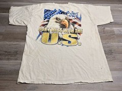 Vintage Faded Graphic T-Shirt American Flag Bald Eagle Patriotic Blue Angels XL
