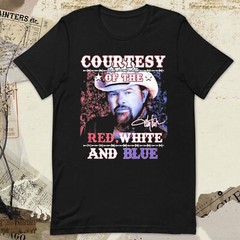 Courtesy Of The Red White And Blue Toby Keith Cotton Black All Size Shirt