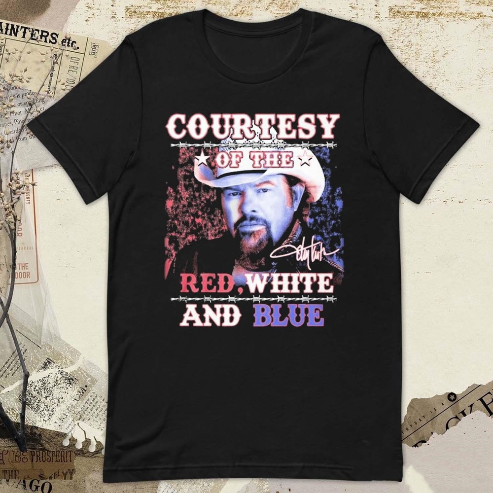 Courtesy Of The Red White And Blue Toby Keith Cotton Black All Size Shirt TR431