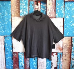 Men’s No Boundaries Oversize French Terry Polo Shirt XLARGE Charcoal Sky NEW