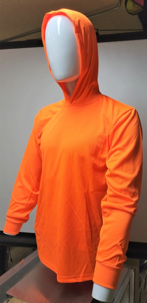 Hi Visibility Long Sleeve Safety Hoodie Shirt , Quick Dry Polyester Birdeye mesh