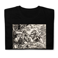 Temptation of Christ T Shirt Vintage Biblical Engraving Religious Art Tee