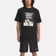 Reebok XL Men’s T-Shirt Black White Retro Pump Invention Lifestyle Cotton NWT