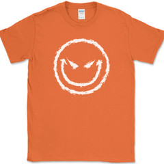 Evil Smiley Face T-Shirt Funny Rebel Biker Humor Sarcastic DJ Club Tee