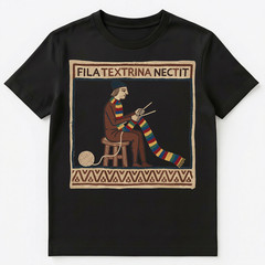 Knitter Artisan Colorful Scarf Medieval Tapestry Unisex T-Shirt