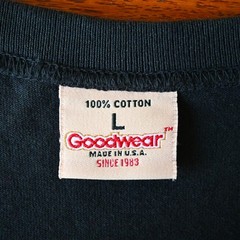 UNUSED, GOODWEAR CUFF AND HEM RIB heavyweight t-shirt made in USA, black, size L