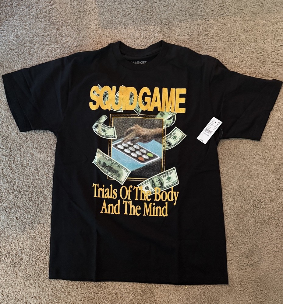 PacSun x Netflix Squid Game Graphic Logo Crewneck T-Shirt Men’s L Black