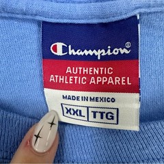 Champion Embroidered Logo Short Sleeve T Shirt Mens XXL Blue