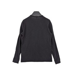 Vince Garment Dyed Henley Shirt Mens Medium Black Long Sleeve Pima Cotton Peru