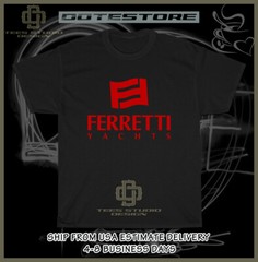 New Tee Ferretti Yachts Logo Men’s T-Shirt American Dotees Tee Shirt