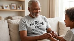 Grandpa Code T-Shirt – Funny Rules Tee for Grandfathers – Humor Graphic Shirt