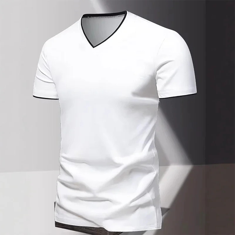 V-neck Short Sleeved Men’s T-shirt, Men’s Sports and Leisure T-shirt, Trendy and