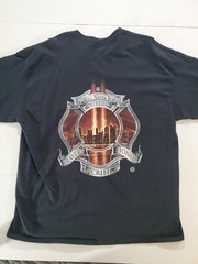 9/11 Firefighter Tribute Shirt Never Forget Bravery Honor Sacrifice Black 2XL