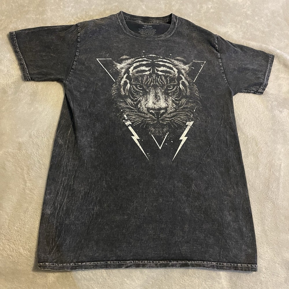 Lion Shirt Men Small Gray Graphic Lightweight Workout Streetwear Crew Neck Tee