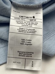Carhartt Shirt Mens Medium Light Blue/Beige Pocket Workwear Original Fit Cotton