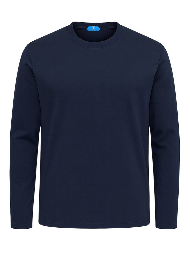 KITON KIRED “Kiss” Navy Blue Exclusive Crepe Cotton Long Sleeve T-Shirt NEW