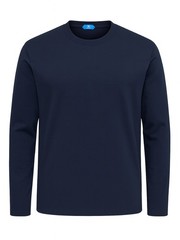 KITON KIRED “Kiss” Navy Blue Exclusive Crepe Cotton Long Sleeve T-Shirt NEW