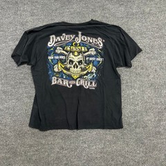 7.62 Design T-Shirt Mens Size 2X Black Davey Jones Bar and Grill Skull Graphic