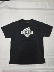 Size L – vintage Y2K 2004 Green Day American Idiot heart grenade logo t-shirt