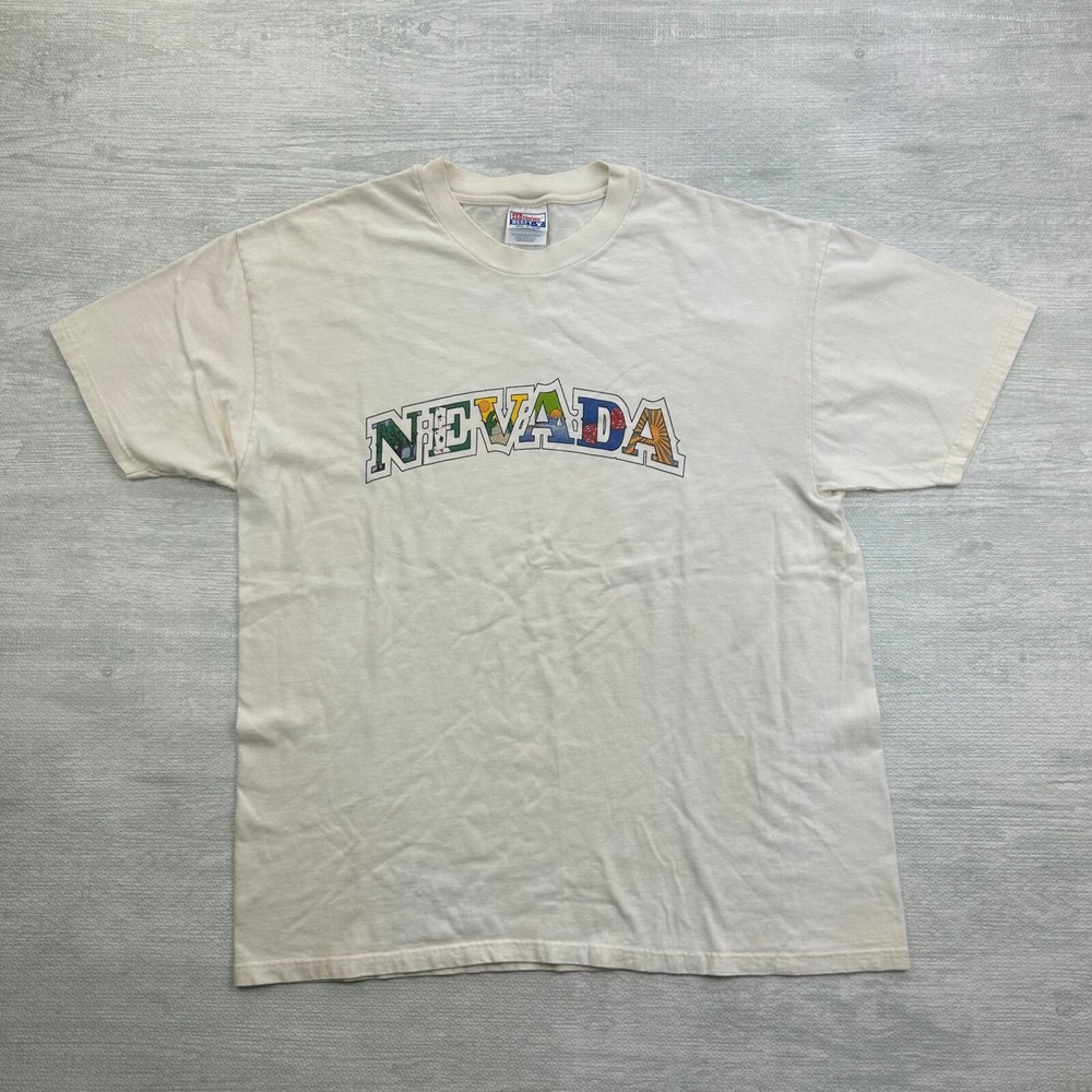 Vintage 90s Nevada Shirt Size XL White Destinations Nature Tee